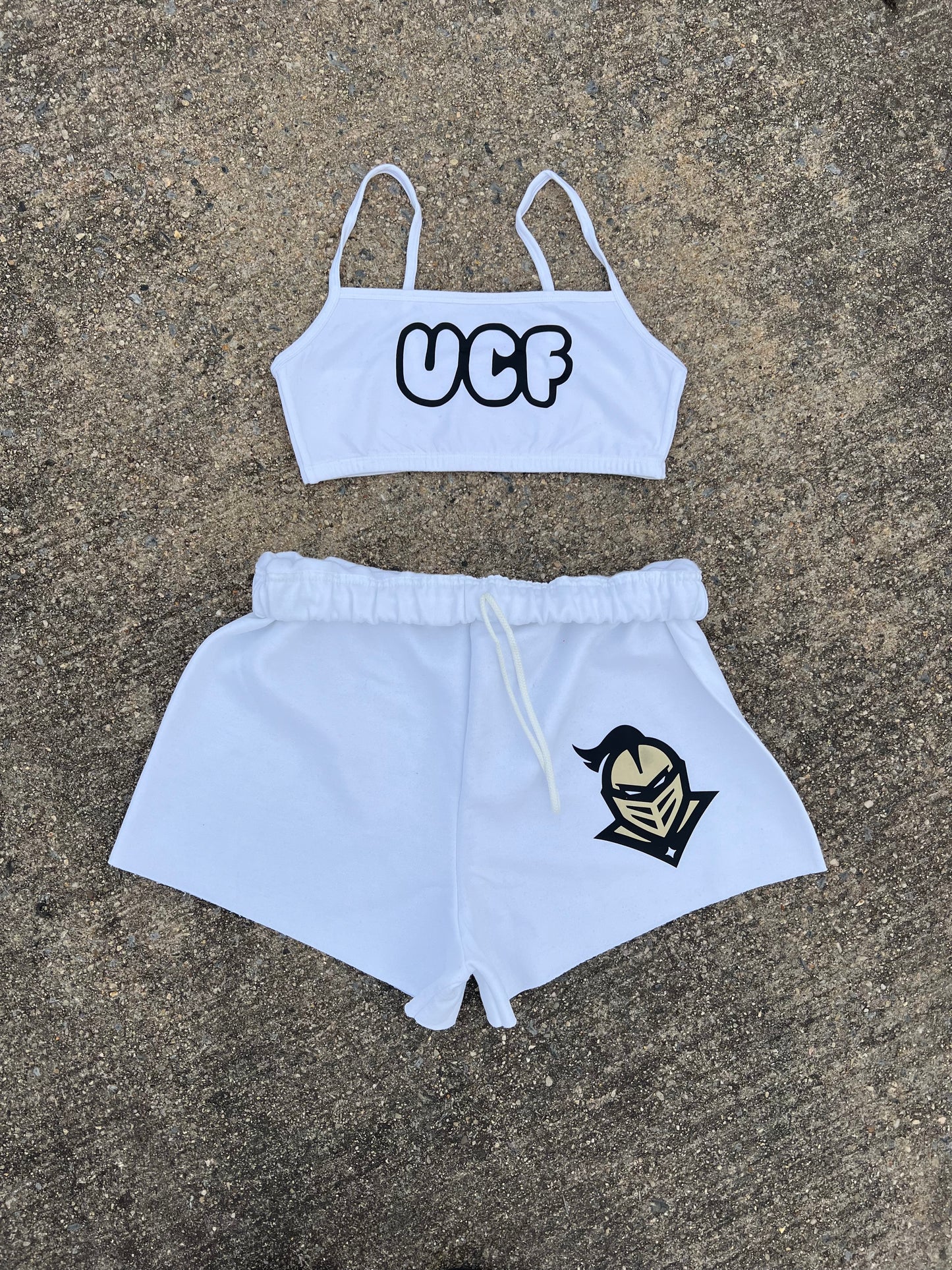 Custom College Any College or Sorority Solid Color Bralette and Short Set