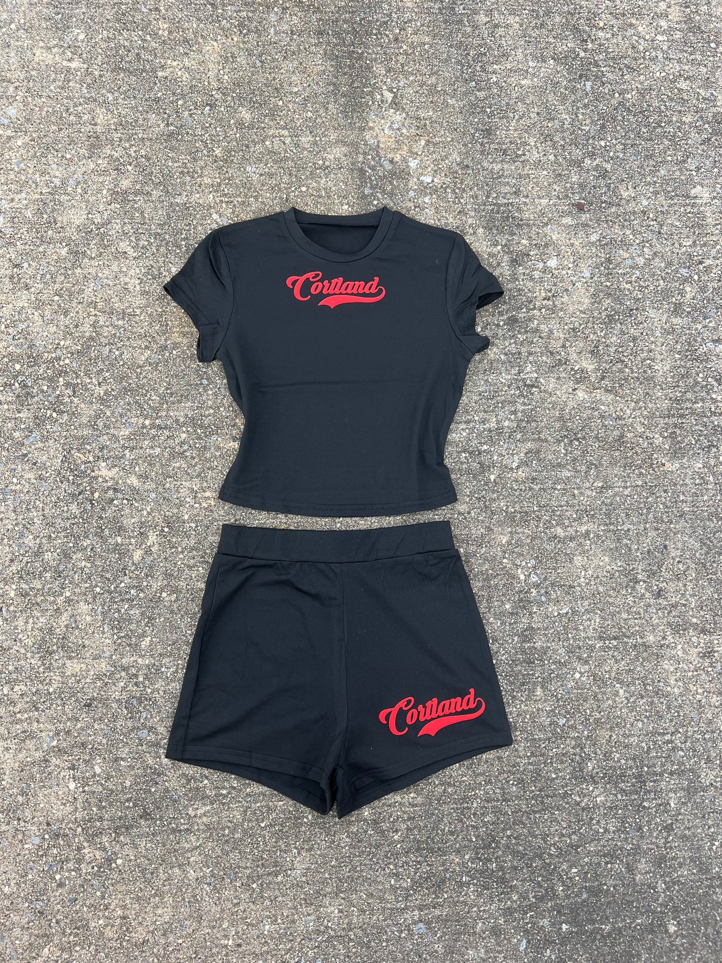 Custom College Baby Tee and Short Set