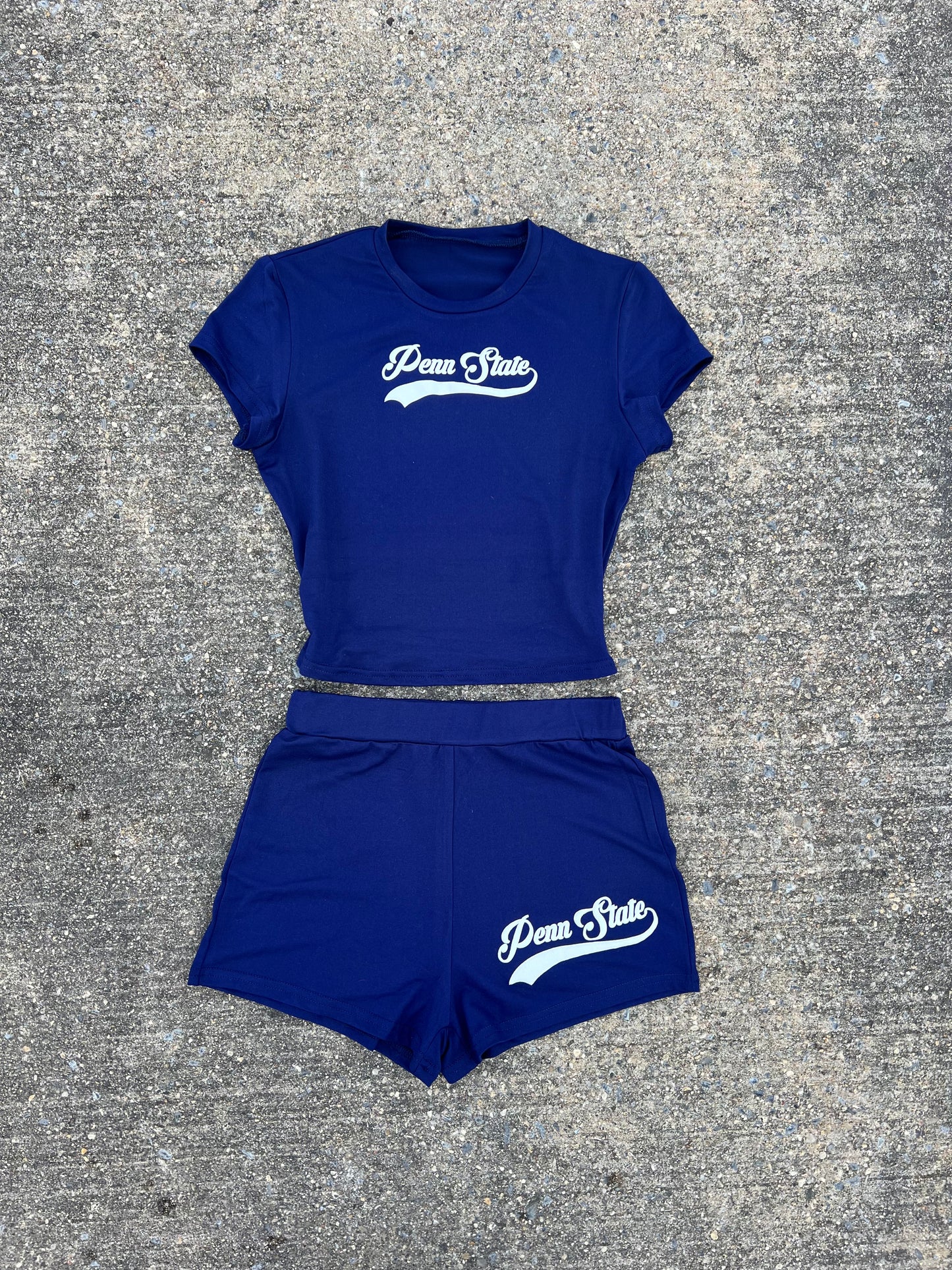 Custom College Baby Tee and Short Set