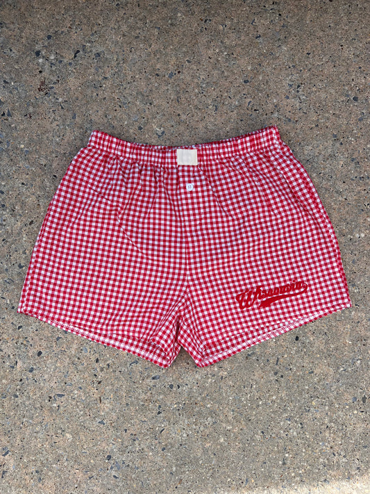 Custom Any College Gingham Boxer Shorts